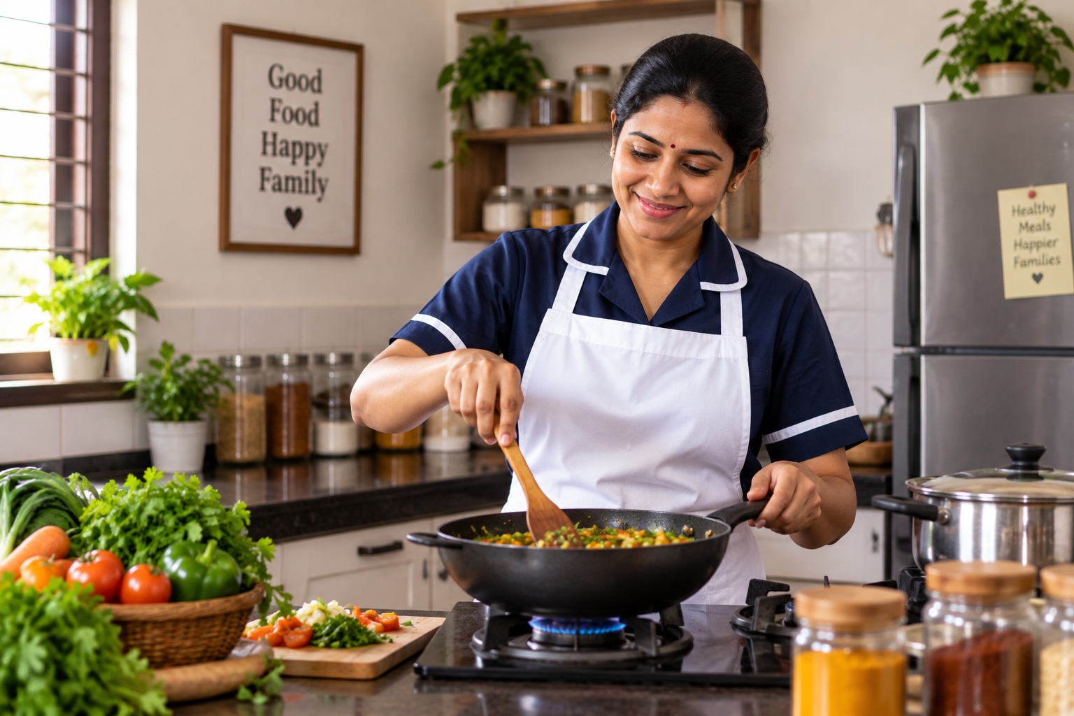 Home cook preparing a meal